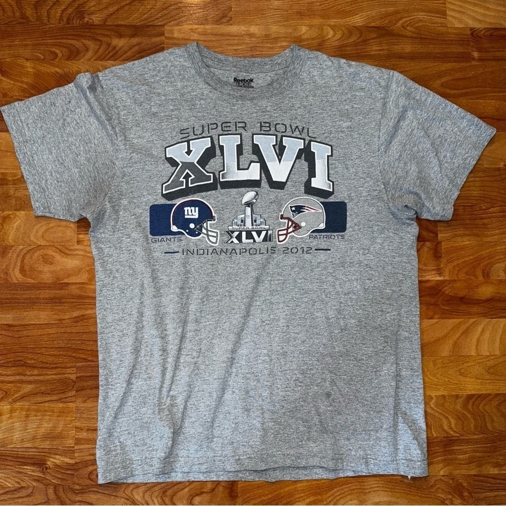 Reebok NFL Super Bowl XLVI Giants Vs Patriots 2012 Football Shirt Men’s Size XL